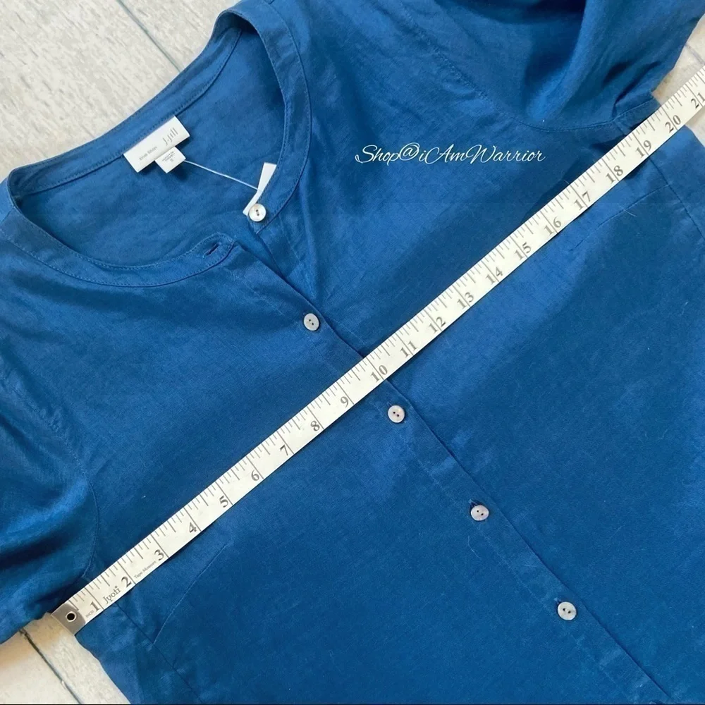 J.Jill NWT seaside blue linen side tie tunic top *shop@iamwarrior